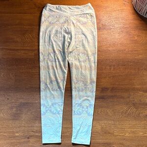 LuLaRoe Kids Leggings Pastel Yellow and Blue